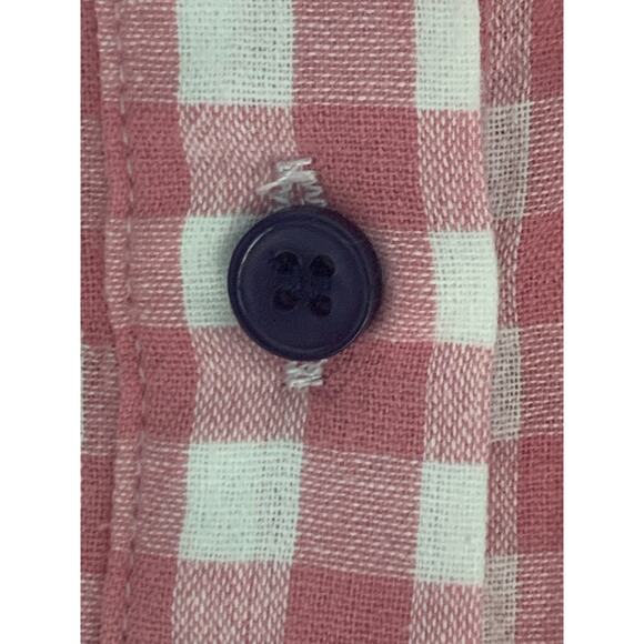 The Shirt Rochelle Behrens Pink White Gingham Smocked‎ neck /sleeves XS NWT - Picture 8 of 9